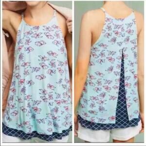 Anthropologie Porridge Koi Fish Print Split Back Layered Tank XS
